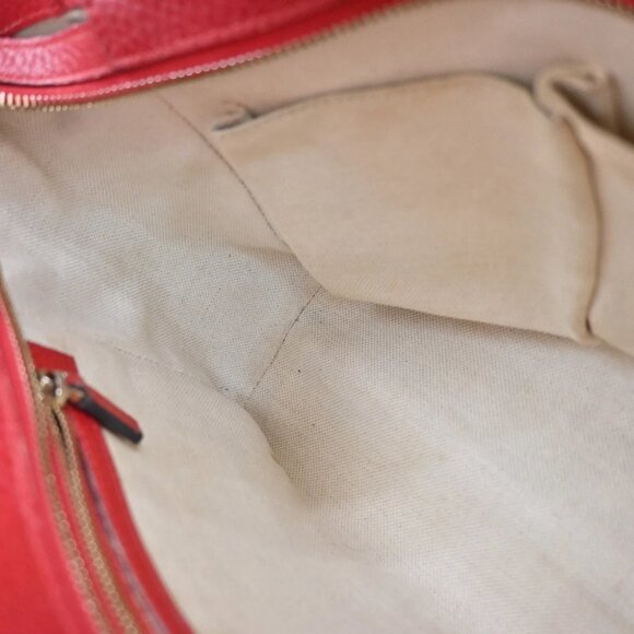 GUCCI GG Logo Swing 2Way Shoulder Hand Tote Bag Leather Red GHW Italy 73KP034 - Picture 13 of 15